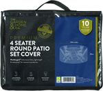 PREMIUM ROUND PATIO SET COVER GREY OUTDOOR FURNITURE 200 x 80 cm PVC *RRP£69.99*