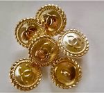 Chanel Button Set of 12, 23 mm Round, Gold ,  Metal