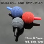 Small Round Aquarium Air Stones 20mm Bubble Ball Pond Pump Oxygen  Red/Blue/Grey