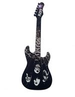 Kiss metal rock band guitar 21cm x 7cm matt wood finish. Precision made