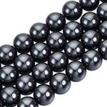 150PCS Grade A Hematite Beads 8mm Non-Magnetic Metal Round Loose Beads Strand