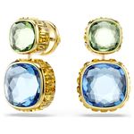 Chroma drop earrings Cushion cut, Multicolored, Gold-tone plated 5692492