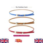 Ladies Women Fashion Skinny Thin Faux Leather Waist Belt Adjustable Soft Dresses