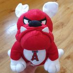 LOS ANGELES LA ANGELS BASEBALL TEAM LOGO PLUSH SOFT TOY DOG RED BULLDOG PUP 