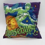 Goosebumps Kids Pillow Colorful Mummy Graphic Print Purple Green Blue Cotton