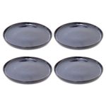 Set of Blue Reactive Glaze Stoneware Side Plates Dishwasher Microwave Safe 21cm