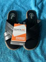 Regatta Women's Carradine Cross Strap Sliders Sandals Black UK 5