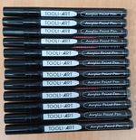 12 x TOOLI-ART Black Acrylic Paint Pen 0.7mm extra fine tip