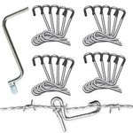 20 Pcs Fence Wire Tightener Tool with Tighteners Handle Steel Fence Stretcher