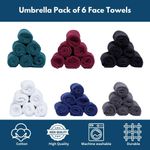 Pack of 6 Face Cloths Towels 100% Pure Egyptian Cotton Wash Cloths Towel 500GSM