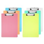 Clipboards Letter Size Plastic Clear Hanging Clipboard 8.5"x11" A4, 5pcs