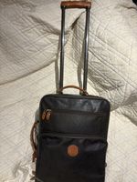 Brics BLUE and Tan Leather Carry On Cabin Suitcase Used But In Great Condition