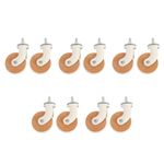 10Pcs Strong Load Bearing Wood Metal Furniture Wheels Replacement Khaki