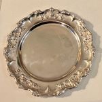 Pretty Vintage Repousse Silver Plated Pin Tray 12cm dia. (588)