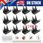 12/24X Metal Fence Spikes Anti Climb Security Spikes for Fence Animal Deterrent