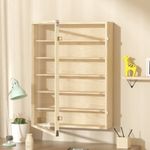 6-Tier Wall Mounted Wooden Display Case Blind Box Figure Collection Showcase UK