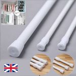 Telescopic Net Voile Tension Curtain Rail Pole Rod Extendable Spring Loaded Rods