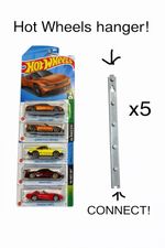 Modular Hot Wheels Matchbox Diecast 1:64 CARD Display Wall Hanger Strips X5