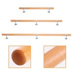 Wall Mounted Stair Handrail Beech Wooden Staircase Rail Banister w/ Brackets Kit