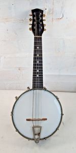 Vintage Rare Mandolin-Banjo With Four Pairs Of Strings Metal Body Open Back