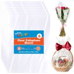 6-12pk Clear Cellophane Sheets 70 x 50cm Florist Hamper Gift Wrap Wrapping Paper