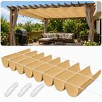 Retractable Wave Sun Shade Sail 95% UV Block Outdoor Canopy Cover Garden Patio