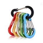 6Pcs Aluminum Carabiner Set by Booms Fishing CC1 | Heavy-Duty Snap Clip Locks fo