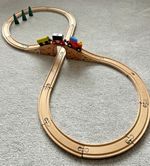 Wooden Toy Railway Train Rail Track Curves Straight plus Train