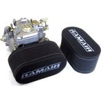 2 x RAMAIR carb double trumpet filter socks Weber DCOE Dellorto DHLA 75mm CS-901