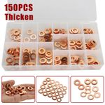 150pcs Copper Diesel Injector Washers Fuel Set Seal Rings Assortment Kit UK