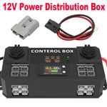 12V Power Distribution Box w/USB Type-C Connectors and LED Display for Car Boat