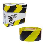 Barrier Tape Safety Hazard Warning Non Adhesive Yellow & Black 70mm x 500m Boxed