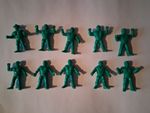 Remco AWA Mini Mashers x 10 Green - Wrestling Figures 1986