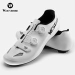 WEST BIKING Ultralight Carbon Fiber Cycling Shoes Road Bike Self-Locking Shoes