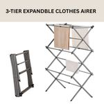 3 Tier Clothes Airer Expandable Drying Rack Foldable 7.5M Indoor Outdoor Laundry
