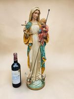 Antique neo gothic Maria Auxiliatrix Jesus Catholic statue religious  art snake