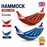 Cotton Hammock Heavy Duty Portable with Straps Carabiners Camping Garden Outdoor