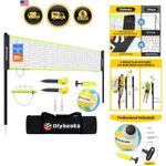 Portable Outdoor Volleyball Net Set for Backyard Beach with Adjustable Poles,...