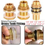 Brass Tank Connector Fittings BSP Male/Female Thread Fittings 1/4"-3/8"-1/2"~2"