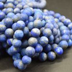 Lapis Lazuli Gold Pyrite Gemstone MATTE Round Beads 8, 10mm for Jewellery making