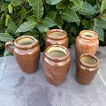 Set of 5 Antique Salt Glazed Vintage Creamery Cottagecore Home Décor Pots