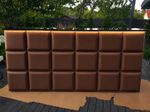 Mobile Bar 240cm LED Event Counter Brown Faux Leather | Cognac Grid