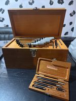 Starrett Micrometers In A Wooden Case. Made In Scotland Vintage Tools