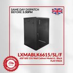 15U Server Rack Network Cabinet 19 inch 600 x 600mm Black