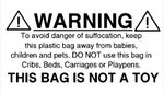 Warning Chocking Hazard Sticker 100 Pack Self Adhesive Labels for Safety Plastic