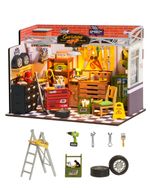 Rolife 1:16 Garage Workshop DIY Miniature LED House Kit for Adults to Bulid Gift