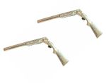 2 x Broken Shotgun Handcrafted From English Pewter Pin Badges TSB,G33