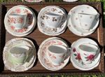 Bundle Pretty Mismatch Vintage China Trios, Cups, Saucers, Plates, Jug & Bowl