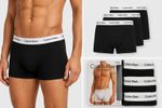 Men's 3 Pack Boxer Shorts Trunks-ALL BLACK WITH WHITE BELT