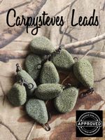 10 x Carpysteves 2oz Flat Pear Army Green Textured Carp Leads